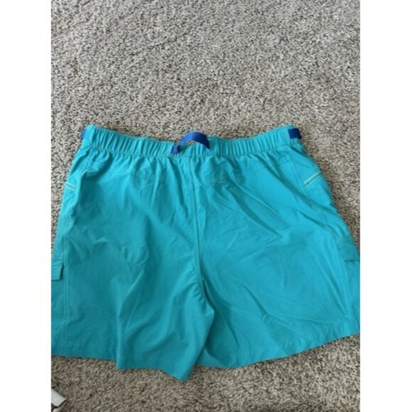 Patagonia Women's Outdoor Everyday 4" Shorts Size XL Belted Teal Active Logo - Picture 10 of 10